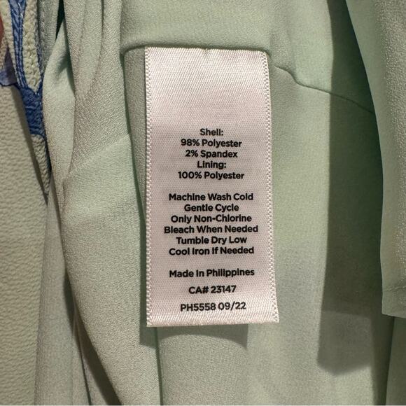 NWT Talbots Bright Floral Short Sleeve Button Front Midi Dress Green/Blue Sz 14 - Picture 14 of 14